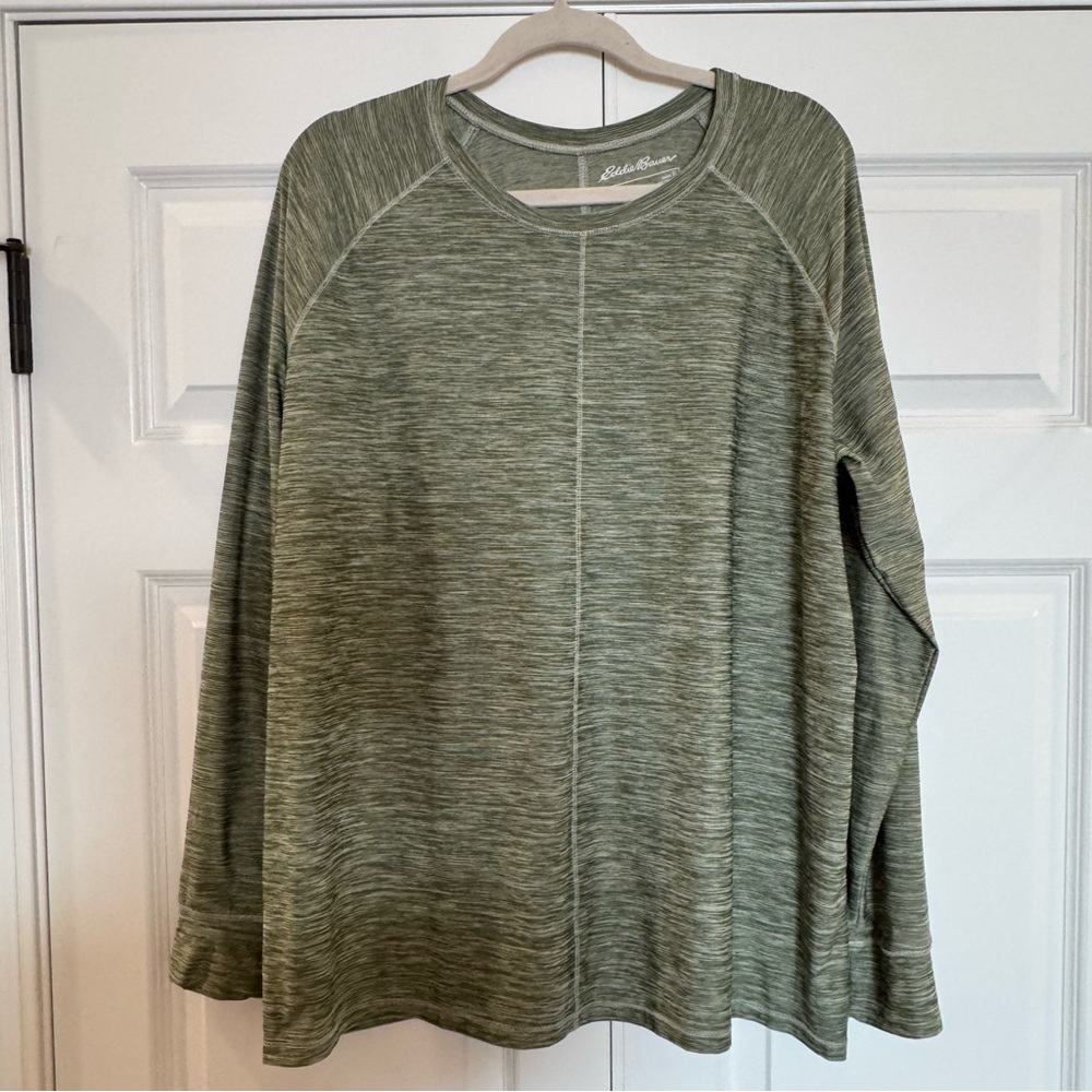 Eddie Bauer Long Sleeve Pullover T Shirt - Green Heathered‎ - XL